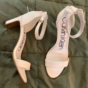 Calvin Klein white short heels